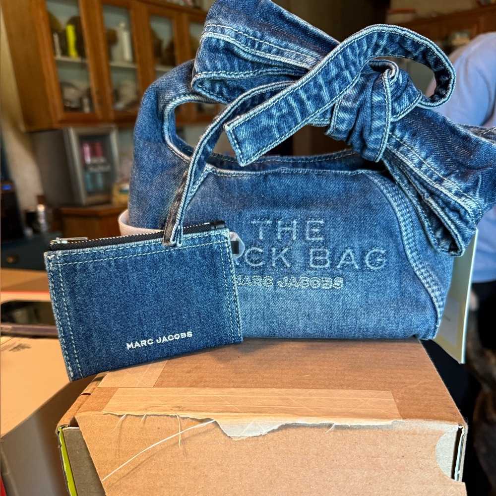 Marc Jacobs Blue Denim Tote with Pouch